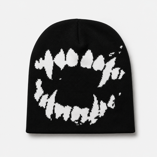 Black Graphic Beanies