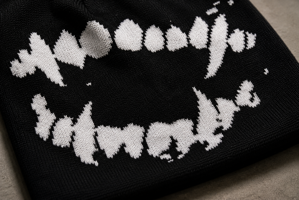 Black Graphic Beanies