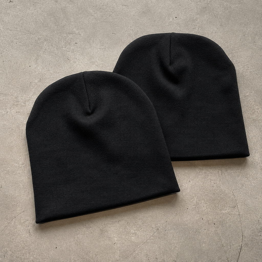 Black Graphic Beanies